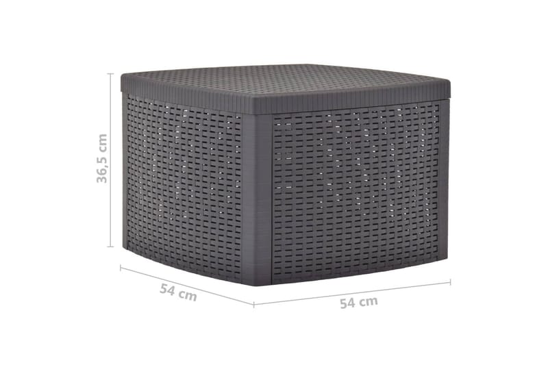 Sidobord mocka 54x54x36,5 cm plast - Grå - Lampbord & sidobord - Brickbord & småbord