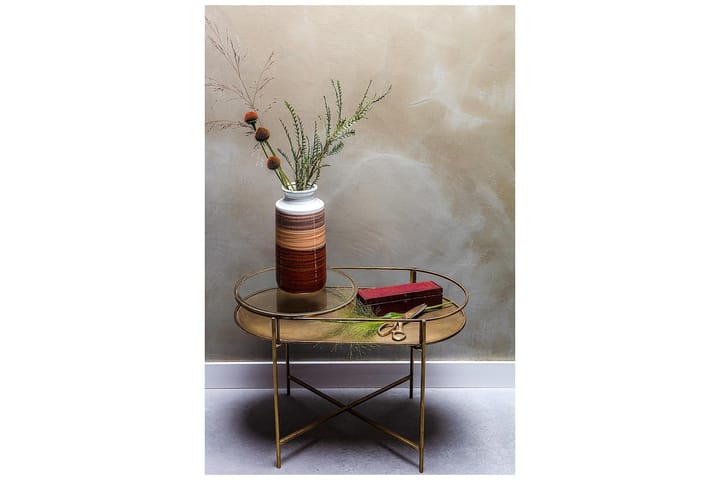 Sidobord Ozamis 65 cm Ovalt - Järn/Antik Mässing - Brickbord & småbord - Lampbord & sidobord