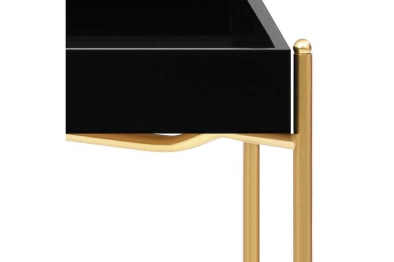 Sidobord svart och guld 38x38x38,5 cm MDF - Svart - Lampbord & sidobord - Brickbord & småbord
