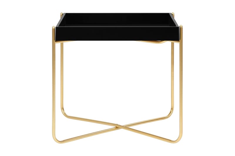 Sidobord svart och guld 38x38x38,5 cm MDF - Svart - Lampbord & sidobord - Brickbord & småbord