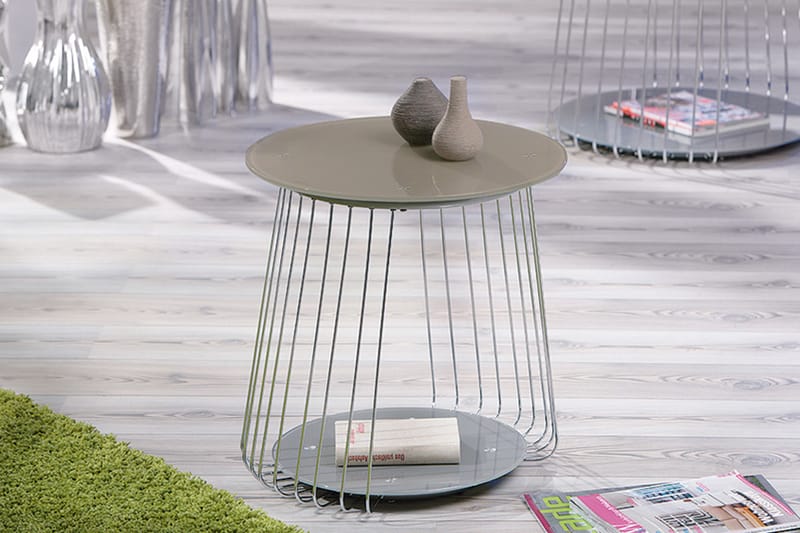 Sidobord Tatiana 50 cm Runt - Glas|Krom - Möbler - Bord & matgrupp - Avlastningsbord & sidobord - Brickbord & småbord