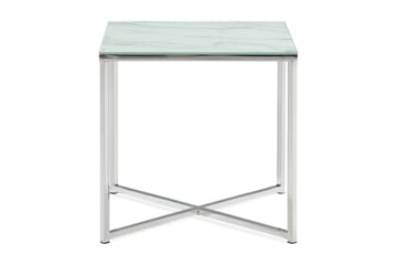Sidobord Valeria 45 cm - Vit|Krom - Möbler - Bord & matgrupp - Avlastningsbord & sidobord - Brickbord & småbord