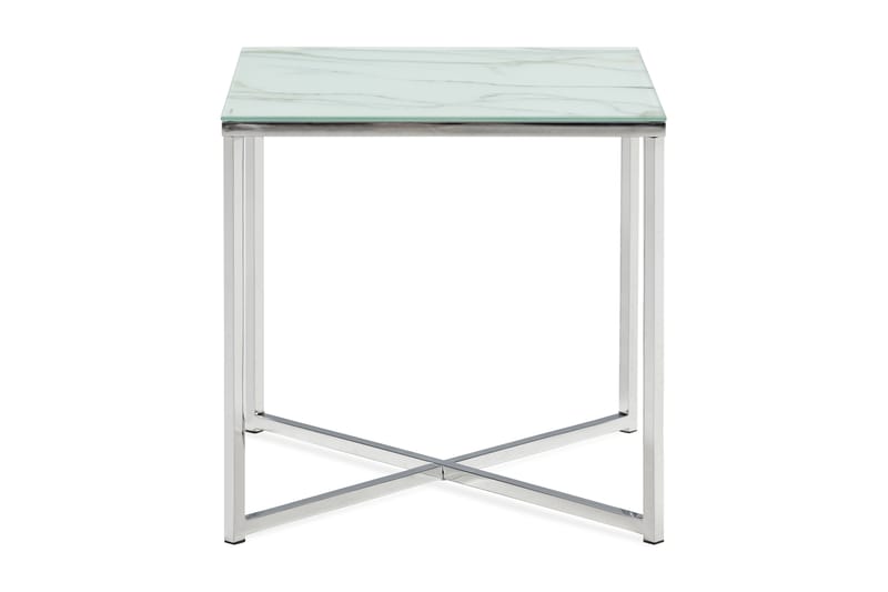 Sidobord Valeria 45 cm - Vit|Krom - Möbler - Bord & matgrupp - Avlastningsbord & sidobord - Brickbord & småbord