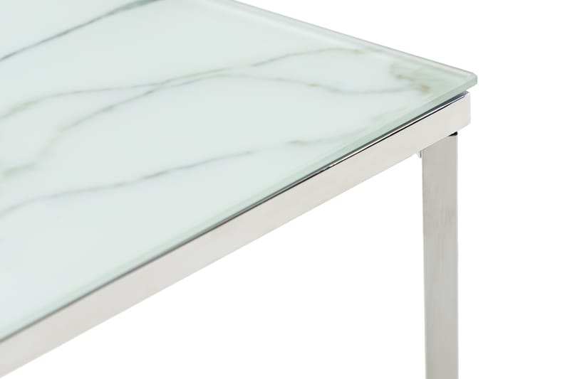 Sidobord Valeria 45 cm - Vit|Krom - Möbler - Bord & matgrupp - Avlastningsbord & sidobord - Brickbord & småbord