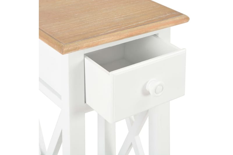 Sidobord vit 27x27x65,5 cm trä - Vit - Lampbord & sidobord - Brickbord & småbord