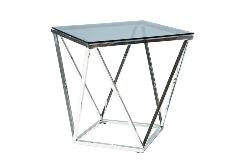 Sidobord Yealand 50 cm - Glas/Silver - Lampbord & sidobord - Brickbord & småbord