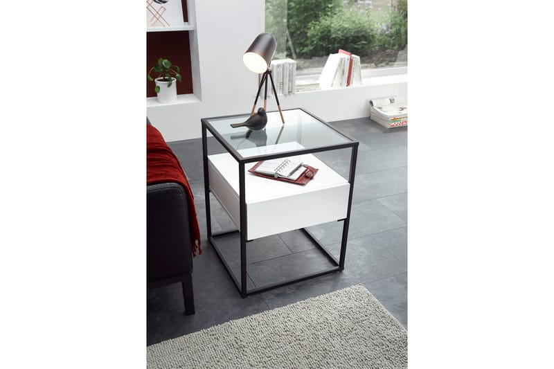 Sidobord Pitlik 43 cm - Vit - Lampbord & sidobord - Brickbord & småbord