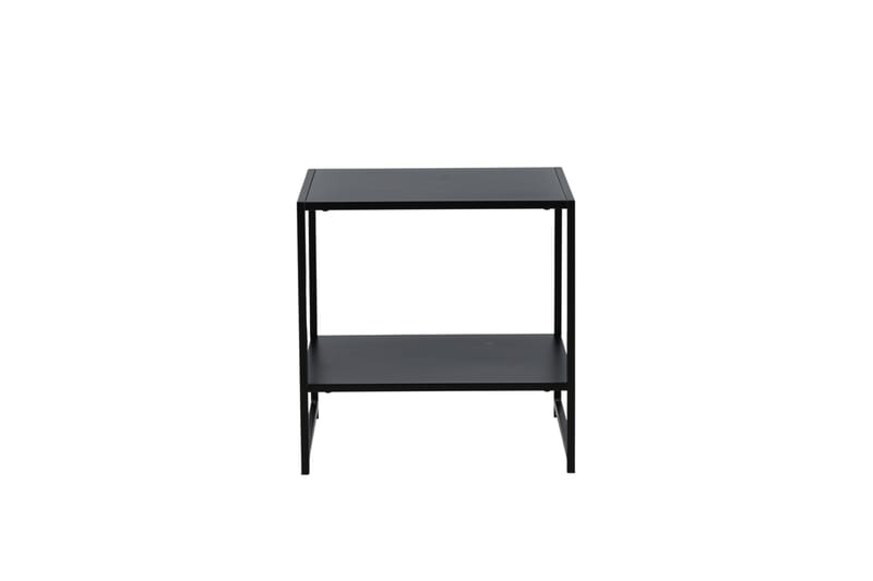 Staal Sidobord med Hylla, Svart