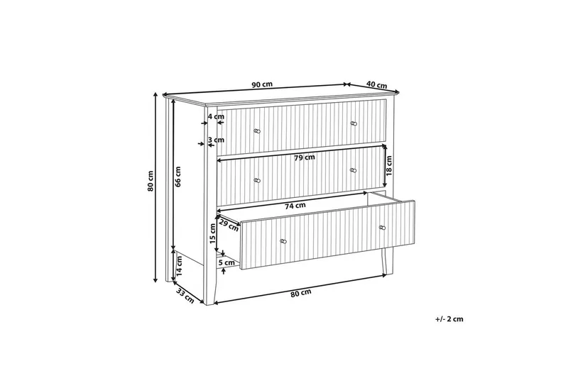 Byrå Assisi med 3 lådor - Förvaring - Förvaringsmöbler - Byrå - Hallbyrå
