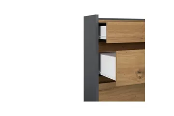 Byrå Kosmo Antracit/Ek, 4 lådor - Antracit/Ek, 4 lådor - Möbler - Bord & matgrupp - Avlastningsbord & sidobord - Konsolbord & hallbord