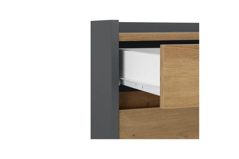 Byrå Kosmo Antracit/Ek, 4 lådor - Antracit/Ek, 4 lådor - Möbler - Bord & matgrupp - Avlastningsbord & sidobord - Konsolbord & hallbord