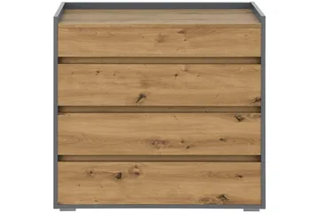 Byrå Kosmo Antracit/Ek, 4 lådor - Antracit/Ek, 4 lådor - Möbler - Bord & matgrupp - Avlastningsbord & sidobord - Konsolbord & hallbord