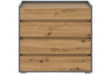 Byrå Kosmo Antracit/Ek, 4 lådor - Antracit/Ek, 4 lådor - Förvaring - Förvaringsmöbler - Byrå - Hallbyrå