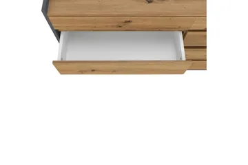 Byrå Kosmo Antracit/Ek, 8 lådor - Antracit/Ek, 8 lådor - Möbler - Bord & matgrupp - Avlastningsbord & sidobord - Konsolbord & hallbord