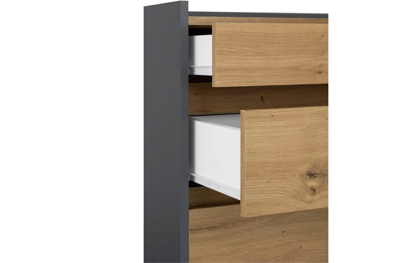 Byrå Kosmo Antracit/Ek, 8 lådor - Antracit/Ek, 8 lådor - Möbler - Bord & matgrupp - Avlastningsbord & sidobord - Konsolbord & hallbord