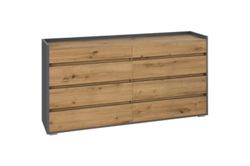 Antracit/Ek, 8 lådor