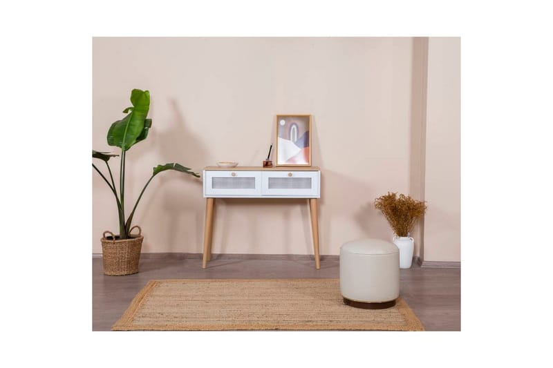 Byrå Mjudi Vit / Ek - Vit/Ljusfärgat trä - Möbler - Bord & matgrupp - Avlastningsbord & sidobord - Konsolbord & hallbord
