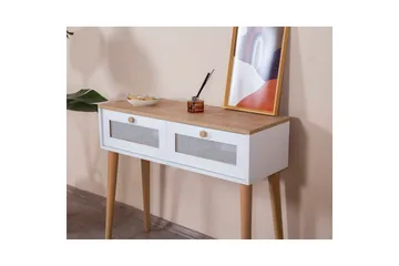 Byrå Mjudi Vit / Ek - Vit/Ljusfärgat trä - Möbler - Bord & matgrupp - Avlastningsbord & sidobord - Konsolbord & hallbord