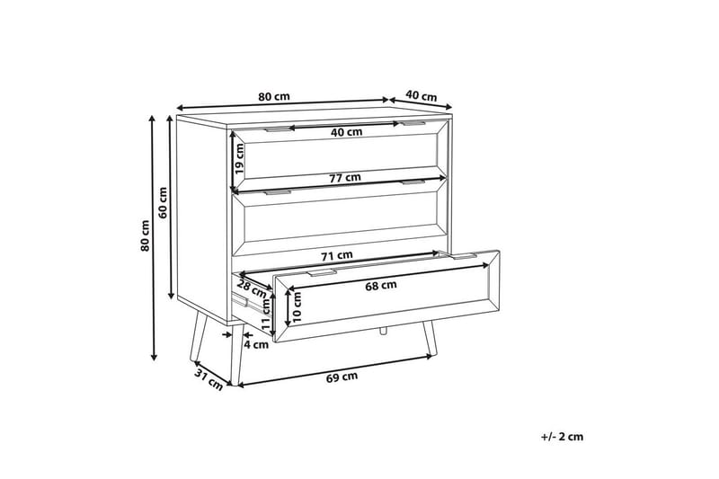 Byrå Opoco med 3 lådor - Förvaring - Förvaringsmöbler - Byrå - Hallbyrå