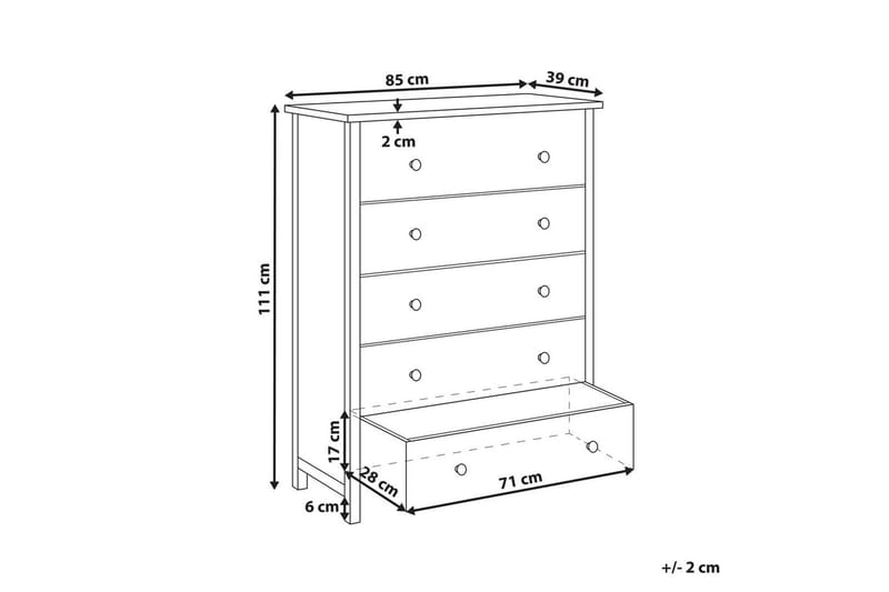 Byrå Salton 85x39x111 cm - 85x39x111 cm - Möbler - Bord & matgrupp - Avlastningsbord & sidobord - Konsolbord & hallbord