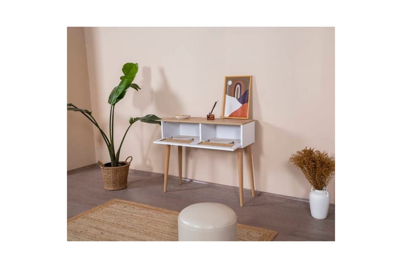 Byrå Terra Vit / Ek - Vit/Ljusfärgat trä - Möbler - Bord & matgrupp - Avlastningsbord & sidobord - Lampbord & sidobord
