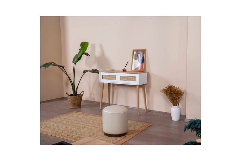 Byrå Terra Vit / Ek - Vit/Ljusfärgat trä - Möbler - Bord & matgrupp - Avlastningsbord & sidobord - Lampbord & sidobord