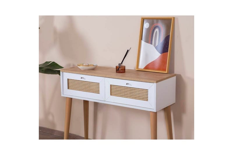 Byrå Terra Vit / Ek - Vit/Ljusfärgat trä - Möbler - Bord & matgrupp - Avlastningsbord & sidobord - Lampbord & sidobord