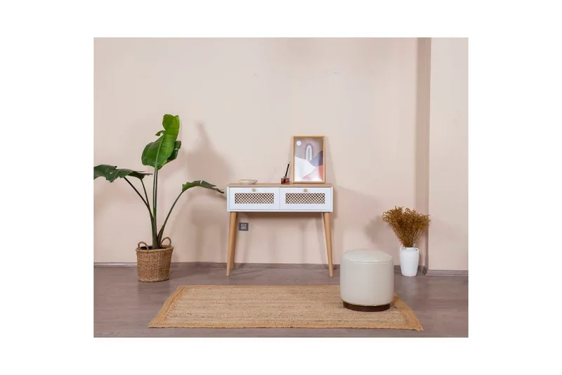 Byrå Velin Vit / Ek - Mediumfärgat trä/Vit - Möbler - Bord & matgrupp - Avlastningsbord & sidobord - Konsolbord & hallbord