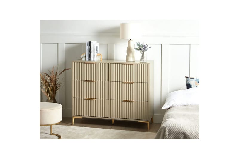 Byrå Walcott Beige, guld - Beige, guld - Möbler - Bord & matgrupp - Avlastningsbord & sidobord - Konsolbord & hallbord