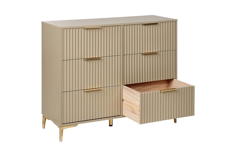 Byrå Walcott Beige, guld - Beige, guld - Möbler - Bord & matgrupp - Avlastningsbord & sidobord - Konsolbord & hallbord
