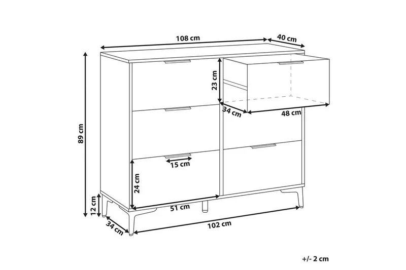 Byrå Walcott Grön, guld - Grön, guld - Förvaring - Förvaringsmöbler - Byrå