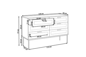 Byrå Pasco med 6 lådor - Förvaring - Förvaringsmöbler - Byrå