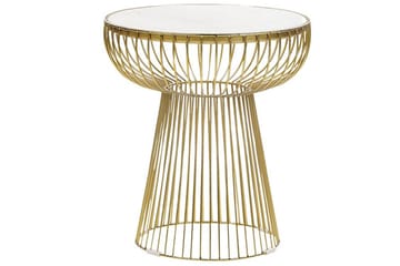 Cael Sidobord 42 cm - Vit/Guld - Möbler - Bord & matgrupp - Avlastningsbord & sidobord - Brickbord & småbord