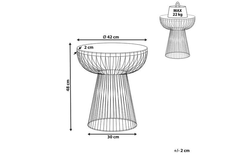 Cael Sidobord 42 cm - Vit/Guld - Möbler - Bord & matgrupp - Avlastningsbord & sidobord - Brickbord & småbord