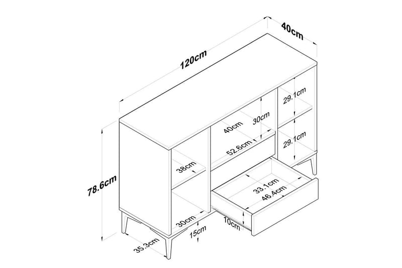 Cerreta Konsollbord 120 cm - Mediumfärgat trä/Vit - Möbler - Bord & matgrupp - Avlastningsbord & sidobord - Konsolbord & hallbord