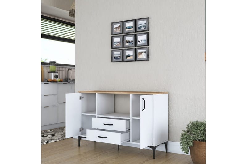 Cerreta Konsollbord 120 cm - Mediumfärgat trä/Vit - Möbler - Bord & matgrupp - Avlastningsbord & sidobord - Konsolbord & hallbord