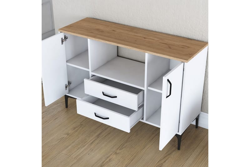 Cerreta Konsollbord 120 cm - Mediumfärgat trä/Vit - Möbler - Bord & matgrupp - Avlastningsbord & sidobord - Konsolbord & hallbord