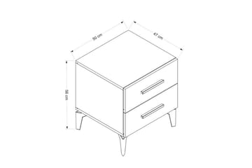 Ceylor Sängbord 50 cm - Vit - Möbler - Bord & matgrupp - Avlastningsbord & sidobord - Sängbord & nattduksbord
