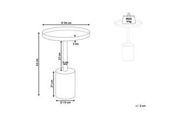 Charis Sidobord 36 cm - Guld/Vit - Möbler - Bord & matgrupp - Avlastningsbord & sidobord - Lampbord & sidobord