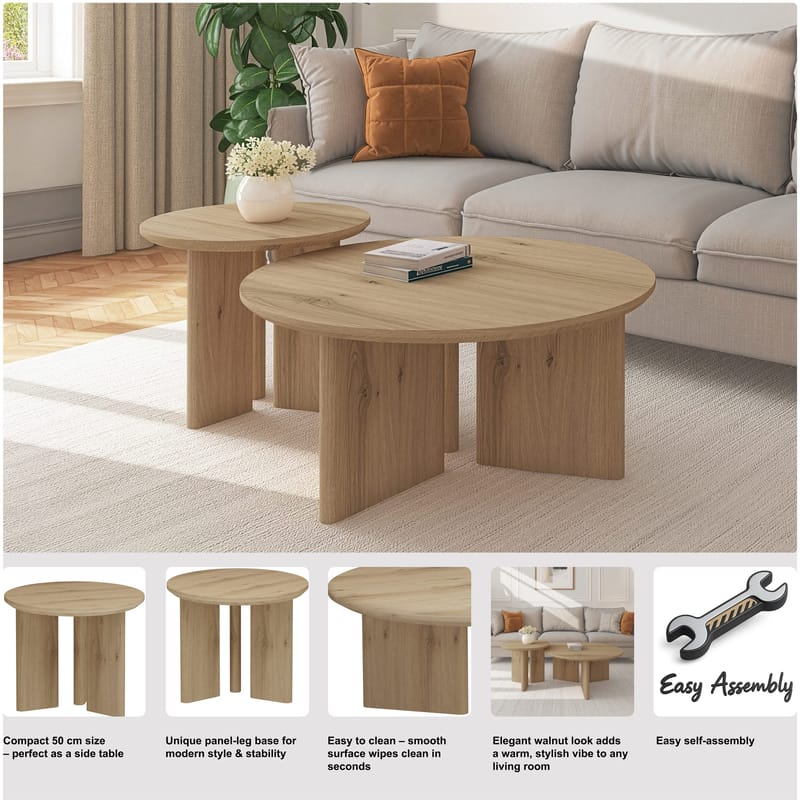 Chatham Sidobord Rund 50 cm - Ek - Möbler - Bord & matgrupp - Avlastningsbord & sidobord - Brickbord & småbord