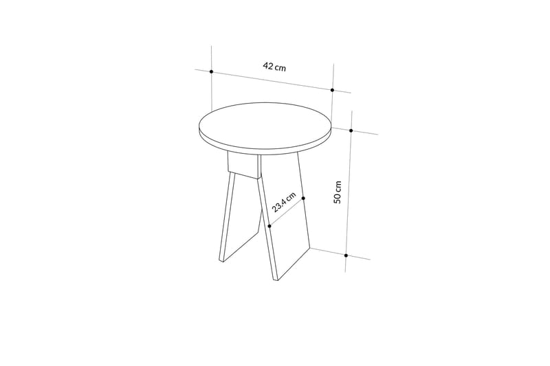 Chen Sidobord 42 cm - Vit - Möbler - Bord & matgrupp - Avlastningsbord & sidobord - Lampbord & sidobord