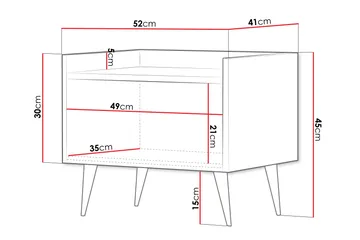 Chiku Sängbord 52 cm - Beige - Möbler - Bord & matgrupp - Avlastningsbord & sidobord - Sängbord & nattduksbord