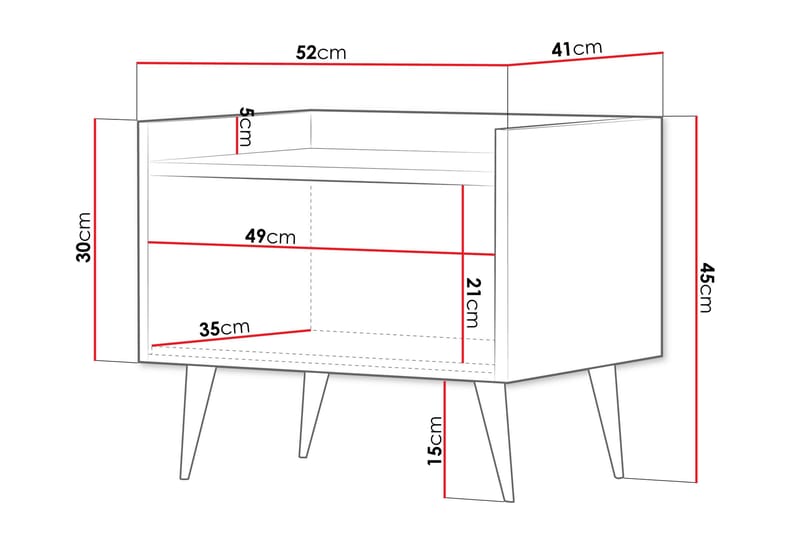 Chiku Sängbord 52 cm - Beige - Möbler - Bord & matgrupp - Avlastningsbord & sidobord - Sängbord & nattduksbord