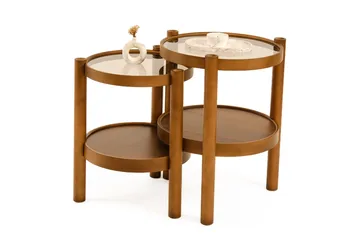 Cielieucel Satsbord (2 delar) 45x60x45 cm - Valnöt - Möbler - Bord & matgrupp - Avlastningsbord & sidobord - Satsbord