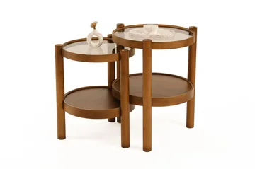 Cielieucel Satsbord (2 delar) 45x60x45 cm - Valnöt - Möbler - Bord & matgrupp - Avlastningsbord & sidobord - Satsbord