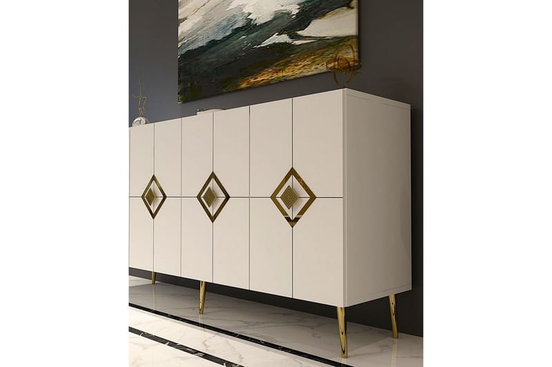 Cleryn Konsollbord 150 cm - Vit/Guld - Möbler - Bord & matgrupp - Avlastningsbord & sidobord - Konsolbord & hallbord