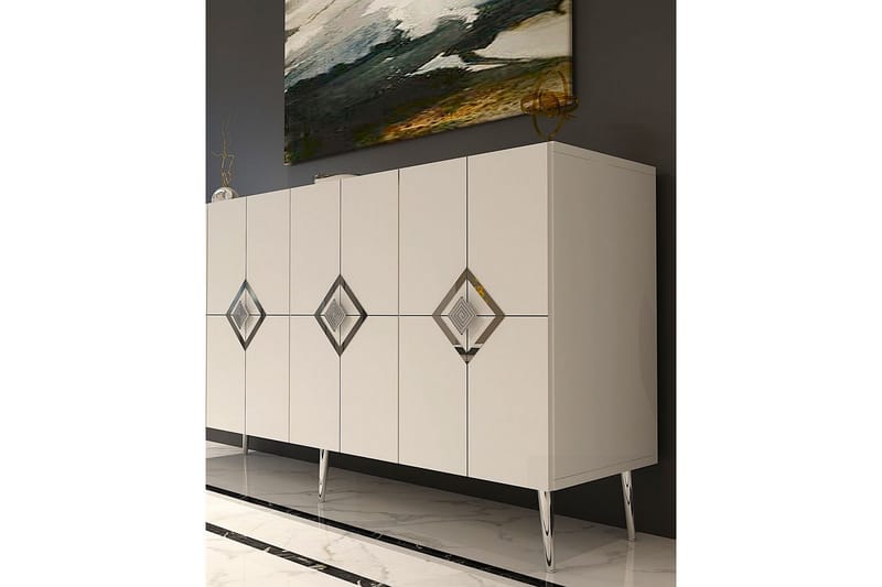 Cleryn Konsollbord 150 cm - Vit/Silver - Möbler - Bord & matgrupp - Avlastningsbord & sidobord - Konsolbord & hallbord