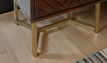 Corora Nattduksbord 45 cm Industriell stil - varm mörkbrun och guld - Möbler - Bord & matgrupp - Avlastningsbord & sidobord - Sängbord & nattduksbord