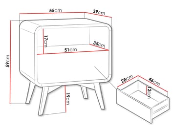 Corvan Sängbord 55 cm - Möbler - Bord & matgrupp - Avlastningsbord & sidobord - Sängbord & nattduksbord