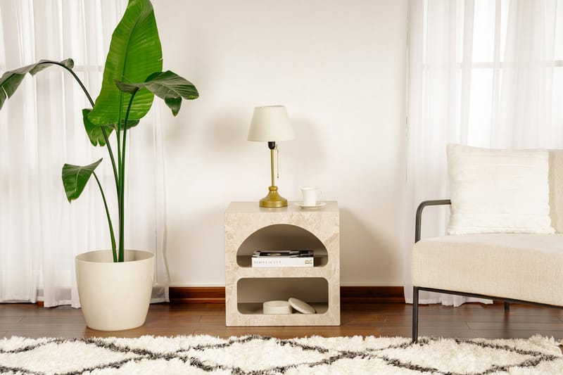 Dalim Sängbord 50 cm - Travertine/Sandsten - Möbler - Bord & matgrupp - Avlastningsbord & sidobord - Sängbord & nattduksbord